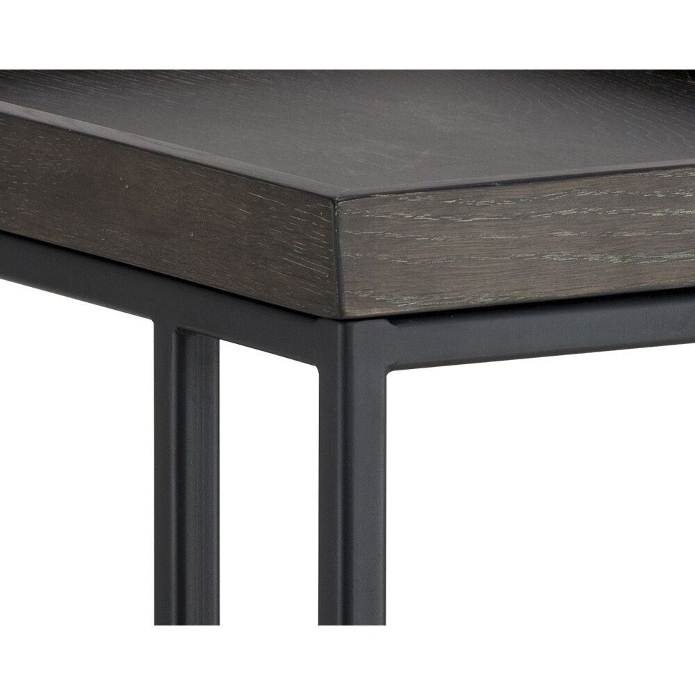 Arden 23.5 X 23.5 inch Black / Charcoal Grey Side Table, C-Shaped
